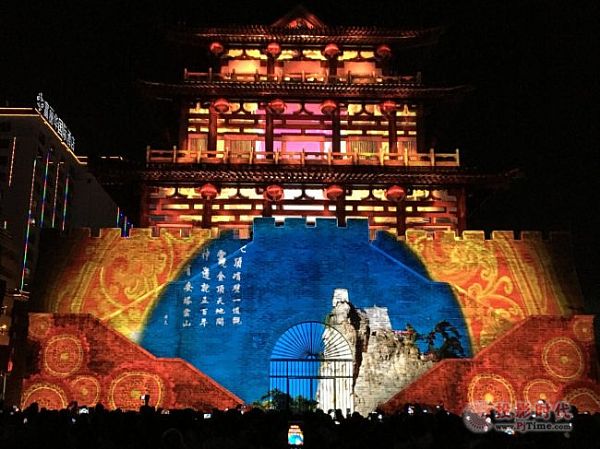 赢康点亮丹鹤楼 打造光影韵味古城
