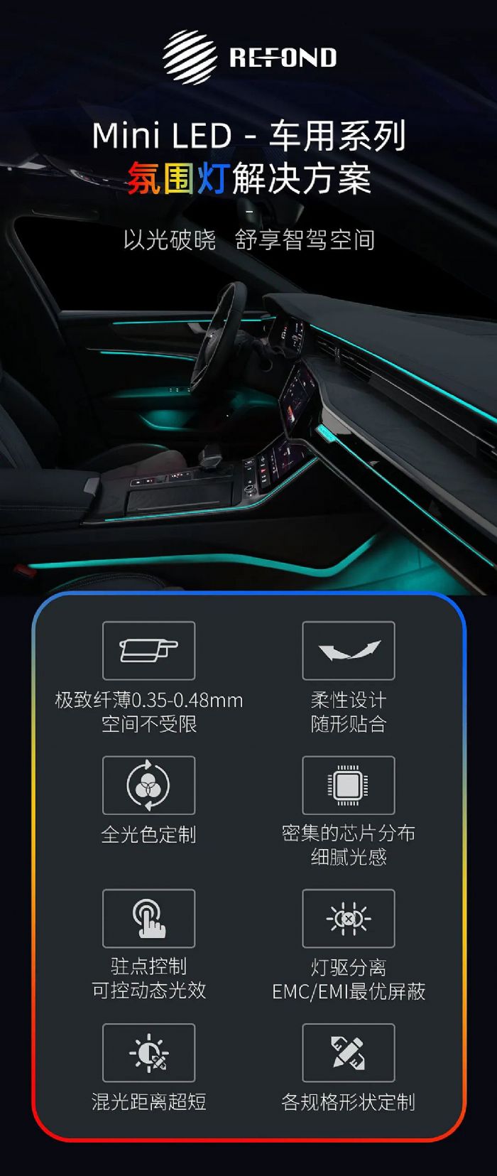 以光破晓 | Mini LED氛围灯打造舒享智驾空间