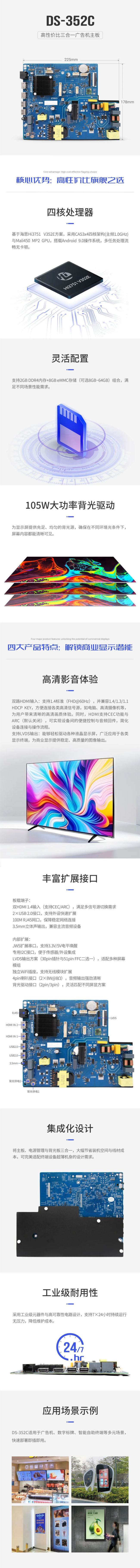 新品 | 视美泰发布高性价比三合一广告机主板DS-352C